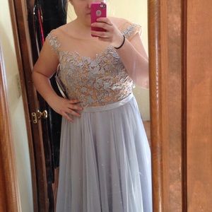 Grey/silver prom dress